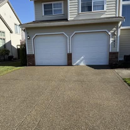 Clean driveway after professional pressure washing